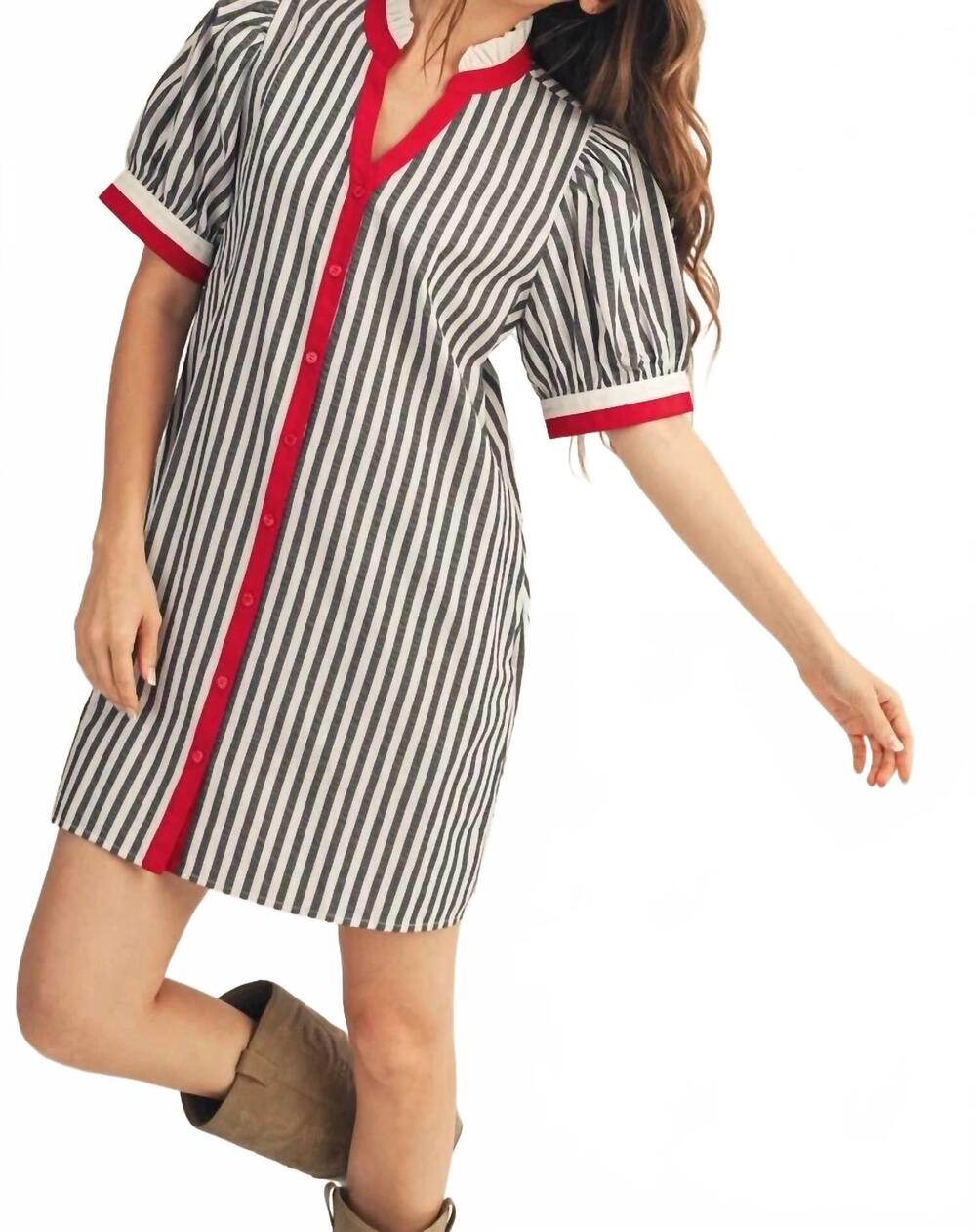 NEW JODIFL striped shift dress in black
